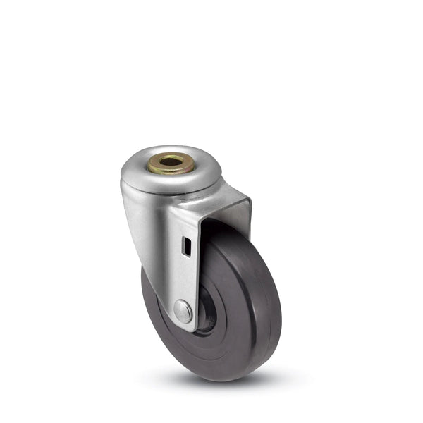 3" x 1-1/4" Hollow Kingpin Swivel Caster | Hard Rubber Wheel | 300 lbs Capacity CasterHQ