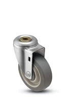 4" x 1-1/4" Hollow Kingpin Swivel Caster | Thermoplastic Rubber Wheel | 250lbs Capacity CasterHQ