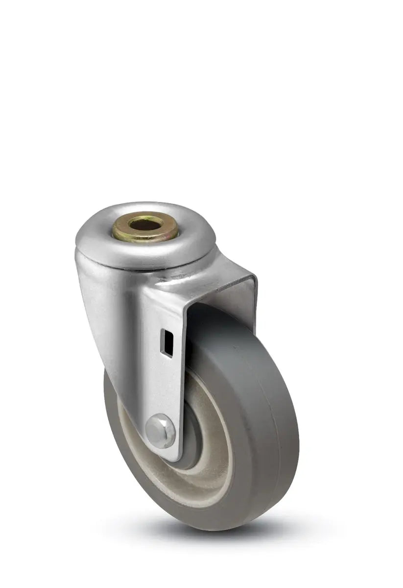 3" x 1-1/4" Hollow Kingpin Swivel Caster | Thermoplastic Rubber Wheel |210 lbs Capacity -  | CasterHQ
