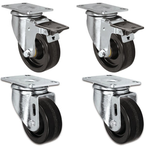 3" x 1.25" Phenolic Swivel Front Locking Caster – 1,200 lb