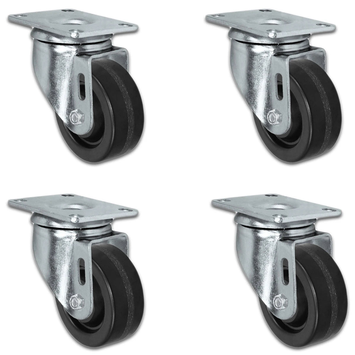 3" X 1.25" Light Duty Phenolic Wheel - Swivel Caster Set of 4 - 1,200 lbs Capacity Per Set of 4 CasterHQ