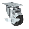 3" X 1.25" Light Duty Phenolic Wheel - Swivel Caster with Top Locking Brake CasterHQ