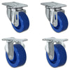 3" Solid Polyurethane Wheel | 2 Swivel & 2 Rigid Caster Set of 4 | Plate Size: 2-3/8" x 3-5/8" | 1,200 lbs Capacity Per Set CasterHQ