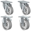 4" x 1.25" Semi-Steel Swivel & Rigid Caster Set – 1,400 lb | CasterHQ