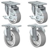 4" X 1.25" Steel Wheel Caster Set of 4 - 2 Locking Swivel & 2 Rigid Casters - 1,400 lbs Capacity Per Set CasterHQ