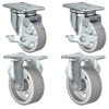 3" X 1.25" Steel Wheel Caster Set of 4 - 2 Locking Swivel & 2 Rigid Casters - 1,400 lbs Capacity Per Set CasterHQ