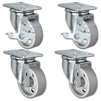 5" X 1.25" Steel Wheel Caster Set of 4 - 2 Locking Swivel & 2 Swivel Casters - 1,400 lbs Capacity Per Set CasterHQ