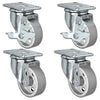 4" X 1.25" Steel Wheel Caster Set of 4 - 2 Locking Swivel & 2 Swivel Casters - 1,400 lbs Capacity Per Set CasterHQ