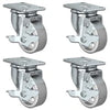 4" X 1.25" Steel Wheel Caster Set of 4 - All Locking Swivel Casters - 1,400 lbs Capacity Per Set CasterHQ
