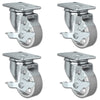 3" X 1.25" Steel Wheel Caster Set of 4 - All Locking Swivel Casters - 1,400 lbs Capacity Per Set CasterHQ