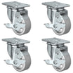 4" x 1.25" Semi-Steel Swivel Locking Caster Set – 1,400 lb | CasterHQ