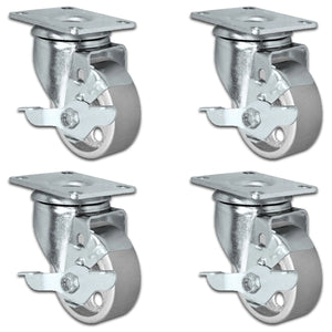 5" X 1.25" Steel Wheel Caster Set of 4 - All Locking Swivel Casters - 1,400 lbs Capacity Per Set CasterHQ