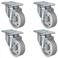 4" X 1.25" Steel Wheel Caster Set of 4 - All Swivel Casters - 1,400 lbs Capacity Per Set CasterHQ