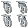 4" X 1.25" Steel Wheel Caster Set of 4 - All Swivel Casters - 1,400 lbs Capacity Per Set CasterHQ