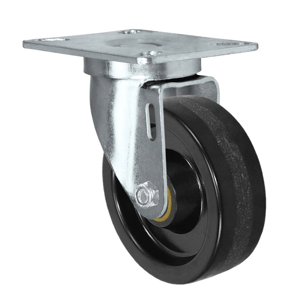 3-1/2" x 1-1/4" Swivel Caster | Phenolic Wheel | 350 lbs Capacity | Plate Size: 3-1/8" x 4-1/8" CasterHQ