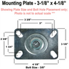 5" x 1-1/4" Swivel Caster | Blue Polyurethane on Polyolefin Core Wheel | 325 lbs Capacity | Plate Size: 3-1/8" x 4-1/8" CasterHQ