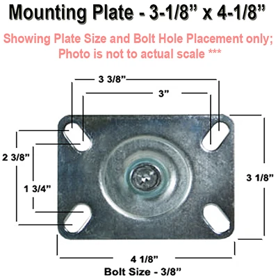 3-1/2" x 1-1/4" Swivel Caster | Blue Polyurethane on Polyolefin Core Wheel | 275 lbs Capacity | Plate Size: 3-1/8" x 4-1/8" CasterHQ