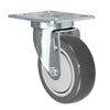 3-1/2 Inch x 1-1/4 Inch Swivel Caster - 275 lbs Capacity | Gray Polyurethane Wheel | Plate Mount