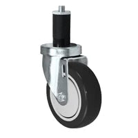 4" X 1-1/4" Swivel Caster | Black Polyurethane on Polyolefin Wheel | 1-3/8" Expanding Stem | 300 Lbs Capacity CasterHQ