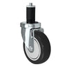 5" X 1-1/4" Swivel Caster | Black Polyurethane on Polyolefin Wheel | 3/4" Expanding Stem | 300 Lbs Capacity CasterHQ