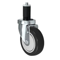 4" X 1-1/4" Swivel Caster | Black Polyurethane on Polyolefin Wheel | 1-1/2" Expanding Stem | 300 Lbs Capacity CasterHQ