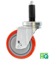 3" X 1-1/4" Swivel Caster | Red Polyurethane on Polyolefin Wheel | 1" Expanding Stem | 300 Lbs Capacity CasterHQ