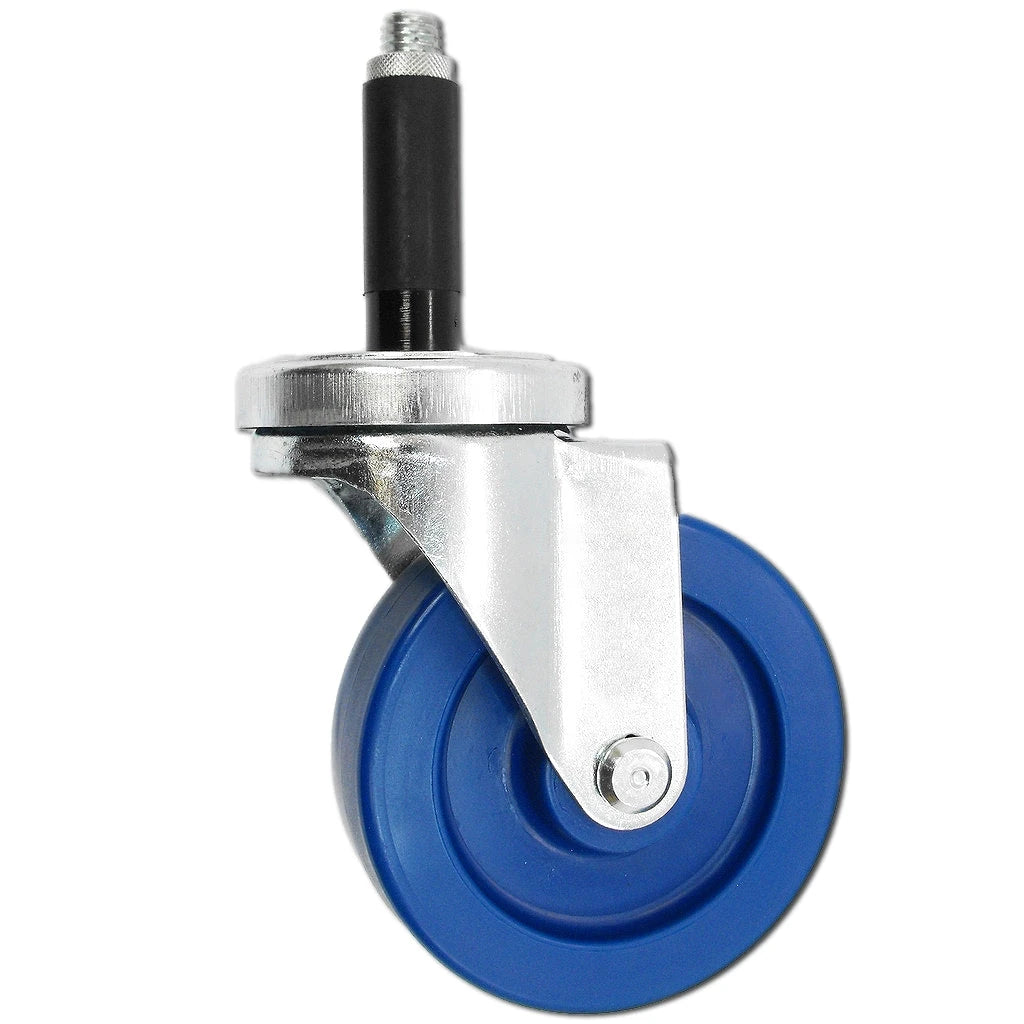 3" X 1-1/4" Swivel Caster | Blue Solid Polyurethane Wheel | 7/8" Expanding Stem | 300 Lbs Capacity CasterHQ