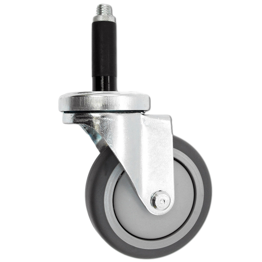 3" X 1-1/4" Swivel Caster | Gray Thermo Plastic Rubber Wheel | 7/8" Expanding Stem | 250 Lbs Capacity CasterHQ