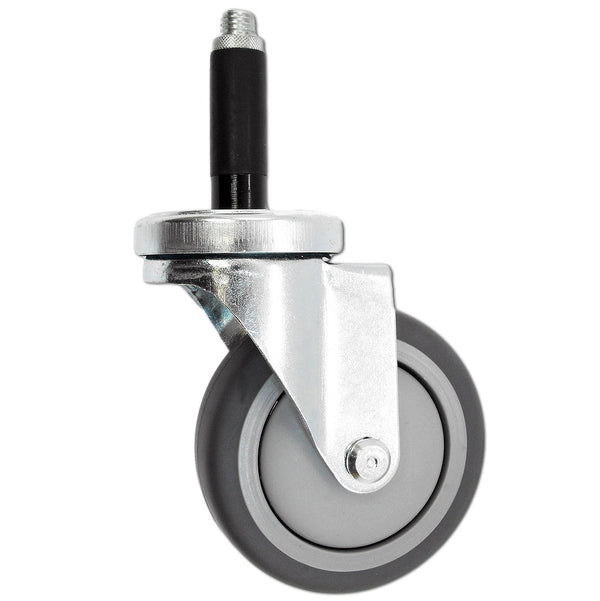 3" X 1-1/4" Swivel Caster | Gray Thermo Plastic Rubber Wheel | 7/8" Expanding Stem | 250 Lbs Capacity CasterHQ