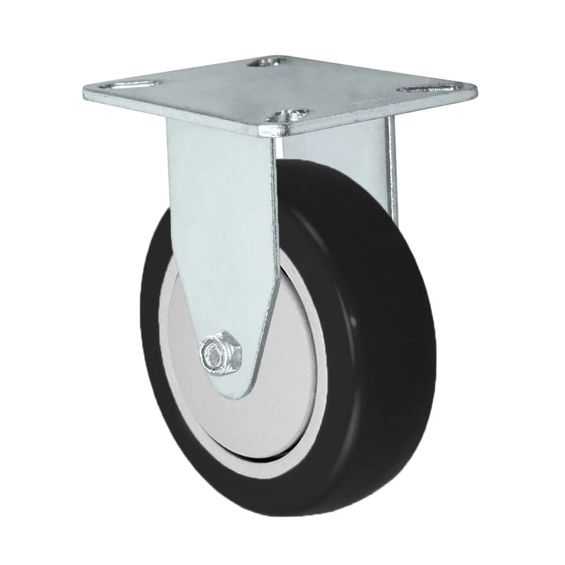 4 Inch x 1.25 Inch Polyurethane Rigid Caster - Polyolefin Core Wheel | Heavy Duty Plate Mount CasterHQ