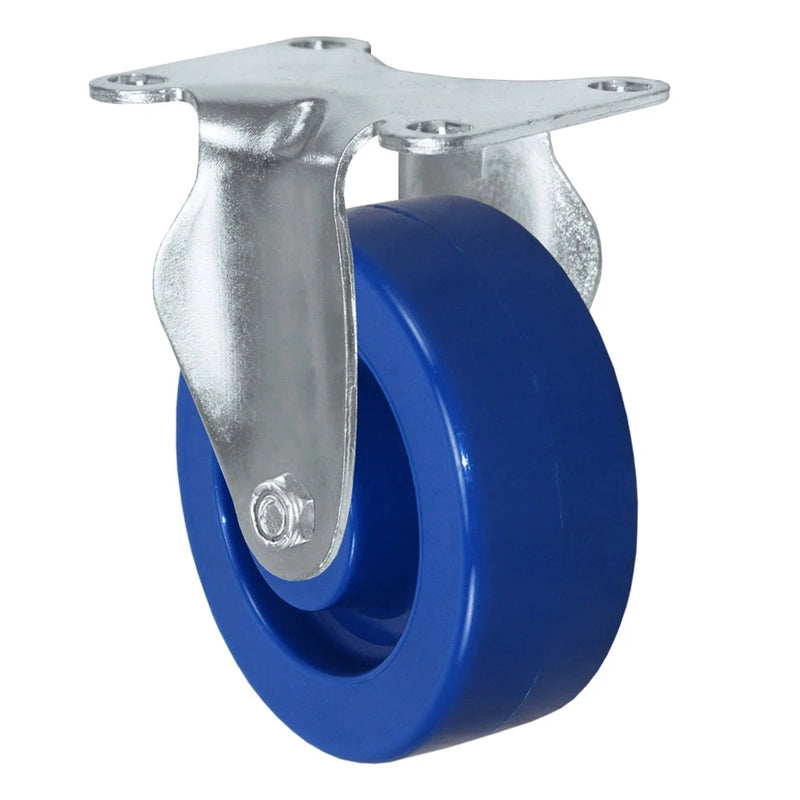 4" Solid Polyurethane Wheel | Rigid Caster | Plate Size: 2-3/8" x 3-5/8" | 350 lbs Capacity CasterHQ