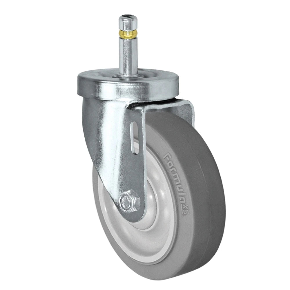 4 Inch x 1-1/4 Inch FX Thermo Plastic Rubber Swivel Caster - 300 lbs Capacity | Grip Ring Stem CasterHQ