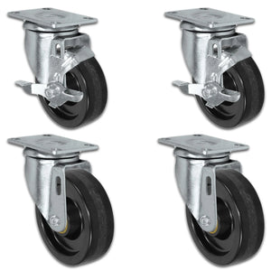 4" x 1.25" Phenolic Swivel & Locking Caster – 1,400 lb