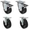 5" X 1.25" Light Duty Phenolic Wheel - 2 Front Locking Casters 2 Rigid - Set of 4 - 1,400 lbs cap per set of 4 CasterHQ