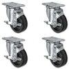 5" X 1.25" Light Duty Phenolic Wheel - 4 Locking Swivel Casters - Set of 4 - 1,400 lbs cap per set of 4 CasterHQ