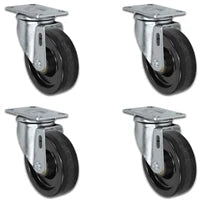 5" X 1.25" Light Duty Phenolic Wheel - Swivel Caster Set of 4 - 1,400 lbs cap per set of 4 CasterHQ
