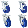 4" Solid Polyurethane Wheel | 2 Locking Swivel and 2 Swivel Casters | Caster Set of 4 | Plate Size: 2-3/8" x 3-5/8" | 1,400 lbs Capacity Per Set CasterHQ