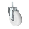 4" Threaded Stem Caster - Swivel Caster with White Nylon Wheel - 350 lbs Per Caster - 1/2" x 1-1/2" Long Threaded Stem Caster CasterHQ