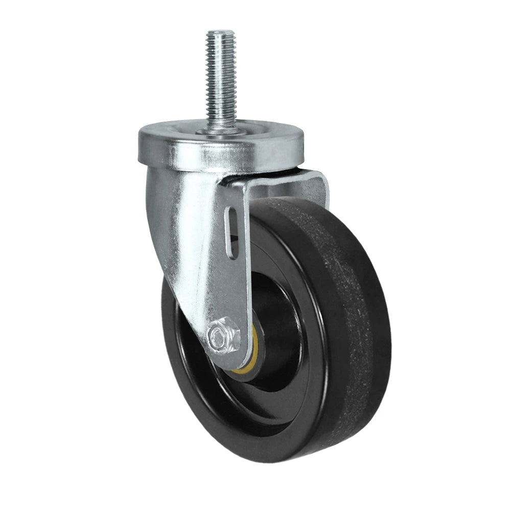 4" Threaded Stem Caster - Swivel Caster with Phenolic Wheel - 350 lbs Per Caster - 1/2" x 1-1/2" Long Threaded Stem Caster CasterHQ