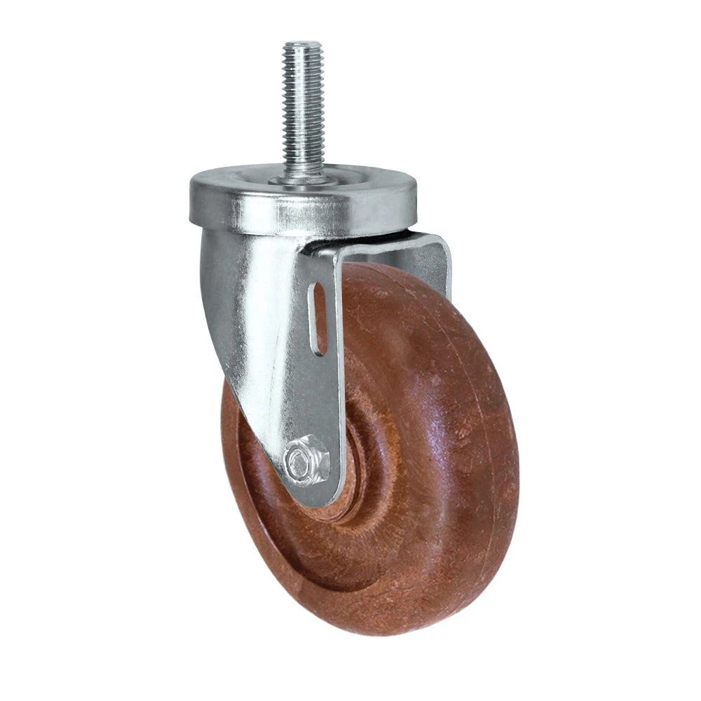 4" Threaded Stem Caster - Swivel Caster with High Temperature Nylon Wheel - 350 lbs Per Caster - 1/2" x 1-1/2" Long Threaded Stem Caster CasterHQ