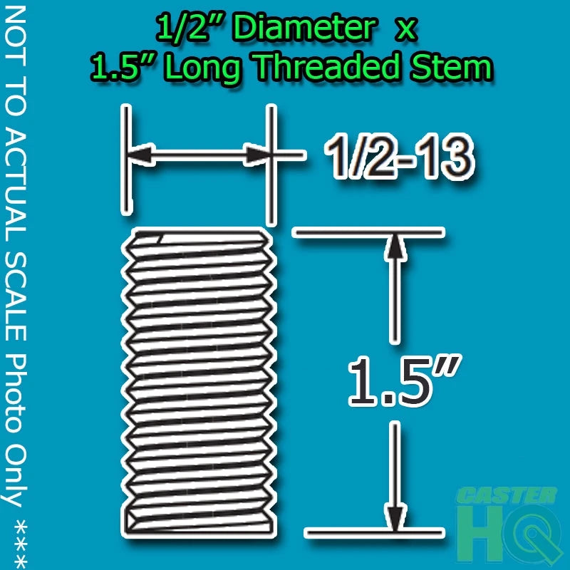 4" Threaded Stem Caster - Swivel Caster with High Temperature Nylon Wheel - 350 lbs Per Caster - 1/2" x 1-1/2" Long Threaded Stem Caster CasterHQ