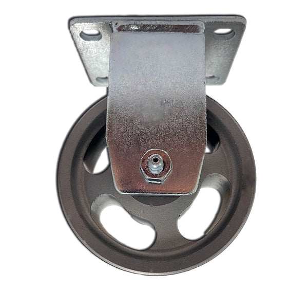 4" X 1-1/2" Vintage Industrial Steel Wheel Rigid Caster - 450 lb capacity per Caster madeusa