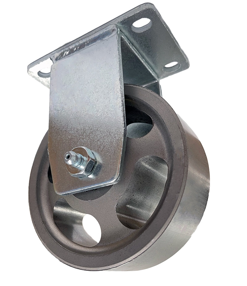 4" X 1-1/2" Vintage Industrial Steel Wheel Rigid Caster - 450 lb capacity per Caster madeusa