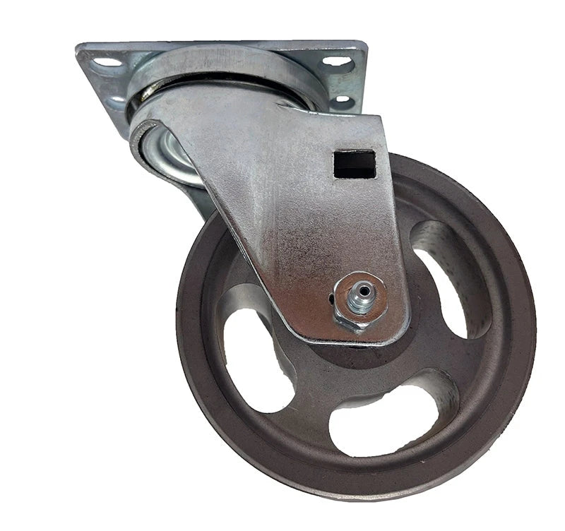 4" X 1-1/2" Vintage Industrial Steel Wheel Swivel Caster - 450 lb capacity per Caster madeusa