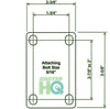 5" x 1-1/4" Polyurethane Rigid Caster – 325 lb | 3-1/8" x 4-1/8" Plate · Model HQ1350R-PL2-PP-RED | 