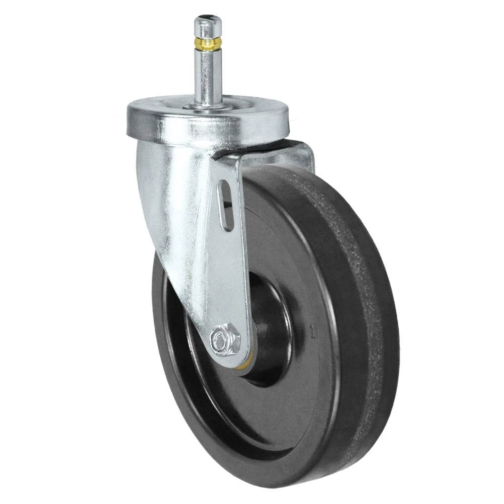 5" X 1-1/4" Phenolic Wheel - Swivel Caster - 7/16" x 1-3/8"  Grip Ring Stem Caster -  350 LBS Load Capacity CasterHQ