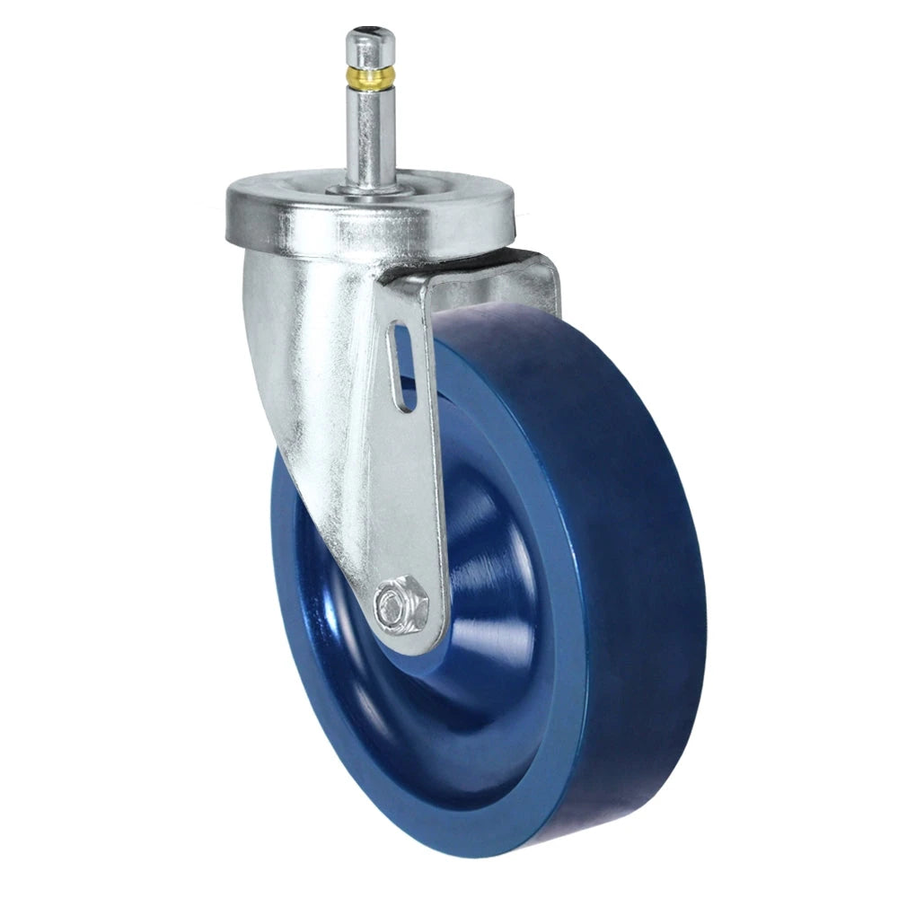 5" X 1-1/4"  Swivel Caster - Solid Polyurethane Wheel - 7/16" Grip Ring Stem Caster -  350 LBS Load Capacity CasterHQ