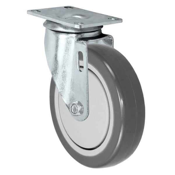 5" X 1.25" Gray Polyurethane on Polyolefin Wheel - Swivel Caster - 350 lbs Capacity CasterHQ