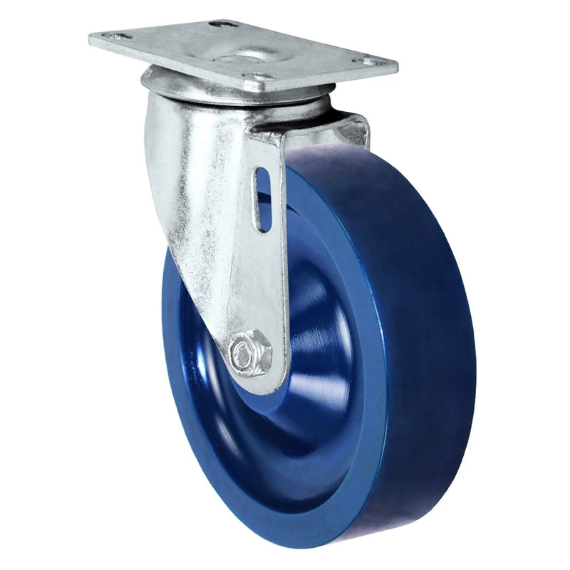 5" Solid Polyurethane Wheel | Swivel Caster | Plate Size: 2-3/8" x 3-5/8" | 350 lbs Capacity CasterHQ