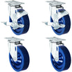 5" Solid Polyurethane Swivel Caster Set 2-3/8" x 3-5/8" Plate – 1,400 lb | CasterHQ